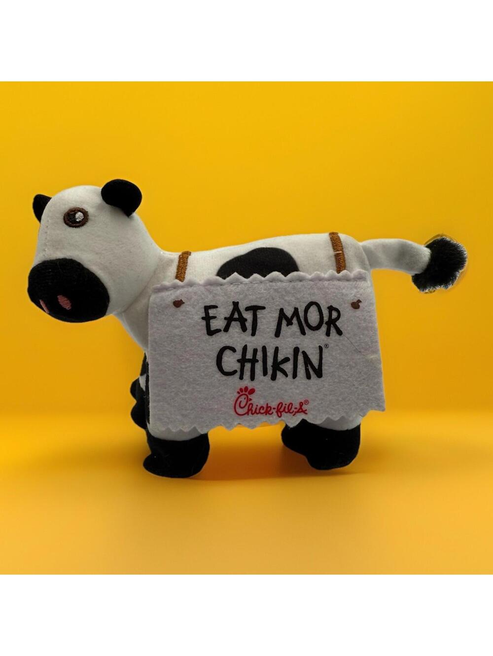 Chick Fil A Cow 4” Plush Eat More Chicken Stuffed Animal Small Plush Cute 2024